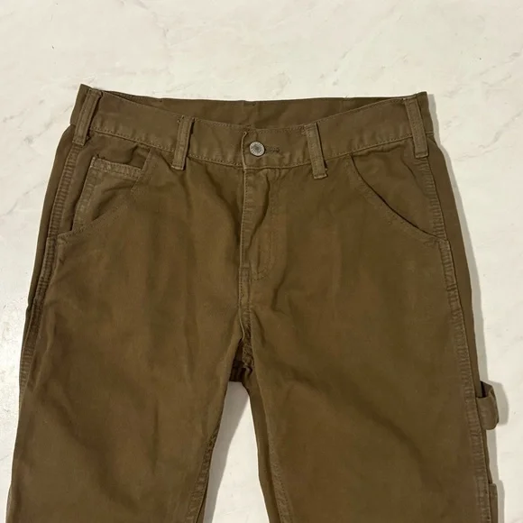 Brandy Melville John Galt Size Small Olive Green Cargo Flare Leg Jeans Utility - Picture 3 of 6